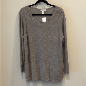 NEW! Calvin Klein - women’s Casual Gray long sleeve sweater.  Size XL